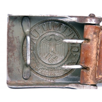 Ceinture de champ en cuir Wehrmacht. Boucle en acier par motz. Espenlaub militaria