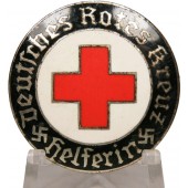 Deutsches Rote Kreuz-Helferin merkki. Kääntöpuolen merkintä: E.L.M GES. GESCH