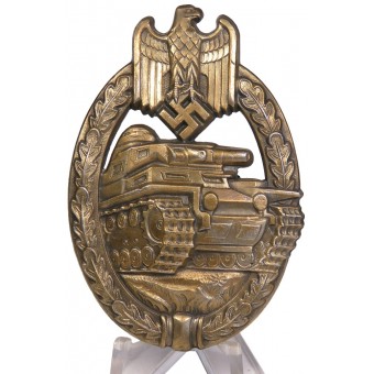 Panzerkampfabzeichen in Bronze halbhohl Gänseblümchen Typ B. Espenlaub militaria