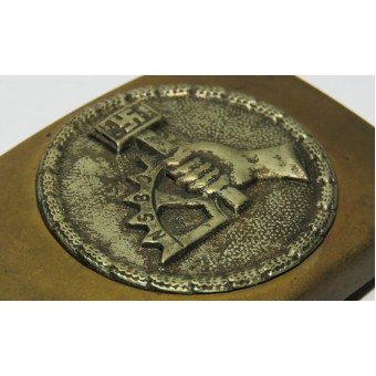 NSBO- латунная пряжка с накладным медальоном из нойзильбера. Espenlaub militaria