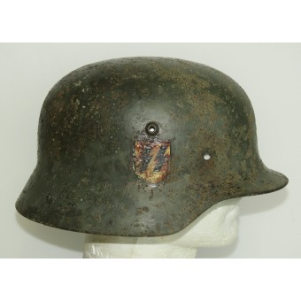 Casque M 35 SS à double décor. Espenlaub militaria