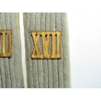 Shoulder boards to a lieutenant assigned to the headquarters of XVII Corps. Espenlaub militaria