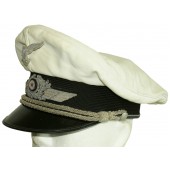 Casquette d'été de la Luftwaffe pour les officiers avec une couverture blanche. Marie Slama & Sohn