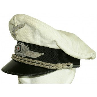Luftwaffe summer cap for officers with a white cover. Marie Slama & Sohn. Espenlaub militaria