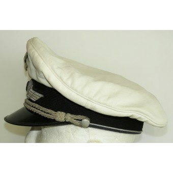 Luftwaffe summer cap for officers with a white cover. Marie Slama & Sohn. Espenlaub militaria