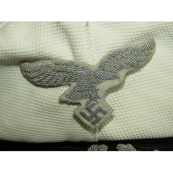 Luftwaffe summer cap for officers with a white cover. Marie Slama & Sohn. Espenlaub militaria