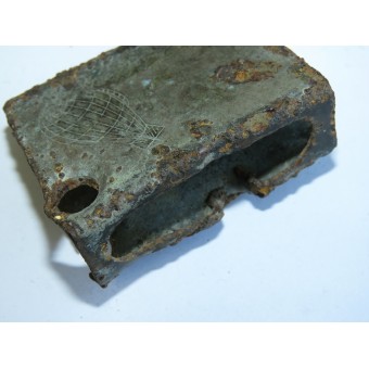 A German soldiers matchbox holder battledamaged. Espenlaub militaria