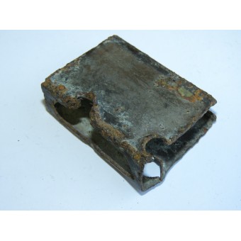 A German soldiers matchbox holder battledamaged. Espenlaub militaria