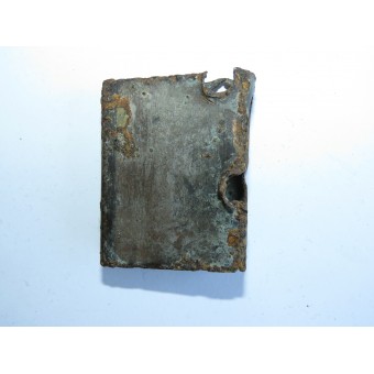 A German soldiers matchbox holder battledamaged. Espenlaub militaria