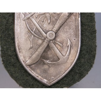 Escudo de la manga Narvik 1940. Juncker. Zinc plateado. Espenlaub militaria