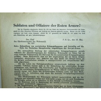 Leaflet Order No. 513, subsequent to Order No. 13 updated by May 13, 1944. Espenlaub militaria