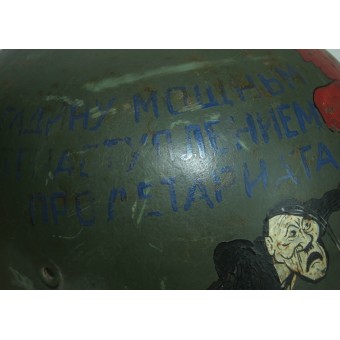 M42 Deutscher Helm mit sowjetischer Propagandakunst. Espenlaub militaria