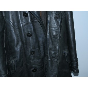 Leather raglan coat, model 1926, produced in 1938. Mint.. Espenlaub militaria