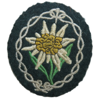 Нарукавный знак Edelweiss для горно-стрелковых частей Вермахта. Espenlaub militaria