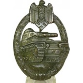 Bronze Panzerkampfabzeichen, Insigne d'assaut pour chars, matricule, non marqué.