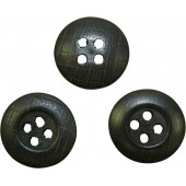 Bottone in legno per tuniche e pantaloni, nero. 14 mm