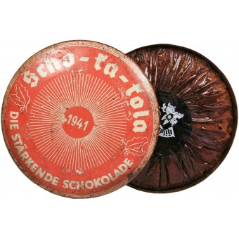 Tysk chokladburk från andra världskriget med ursprungligt innehåll, Wehrmacht-utgåva.. Espenlaub militaria