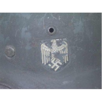 Casco de acero alemán M35 sola etiqueta Wehrmacht. Espenlaub militaria