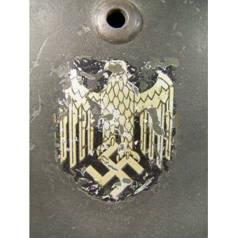 Saksalainen WW2 ET 62 kaksinkertainen tarra, jonka teräskypärä. Espenlaub militaria