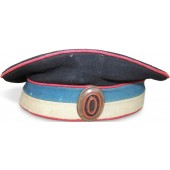 De ceremoniële hoed van de Life Guards Kuirassir van het regiment van Hare Majesteit.