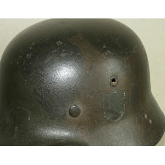 Casque dacier allemand camouflé M 40, ET 64 de la deuxième guerre mondiale.. Espenlaub militaria