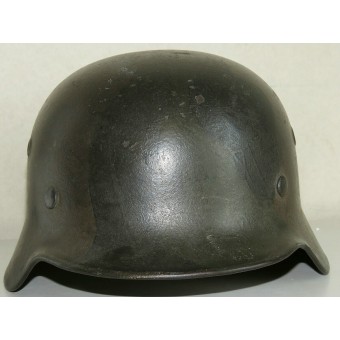 WW2 German camouflaged M 40, ET 64 steel helmet. Espenlaub militaria
