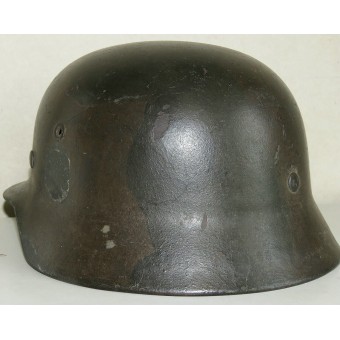 WW2 German camouflaged M 40, ET 64 steel helmet. Espenlaub militaria