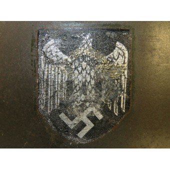 3rd Reich Wehrmacht M35, N.S 64, ex politie dubbele stickerhelm.. Espenlaub militaria