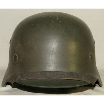 Стальной шлем Вермахта  M 35, N.S 64, бывшая двухдекалка полиции.. Espenlaub militaria