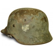 Duitse M35 Wehrmacht enkele sticker stalen helm, gepersonaliseerd