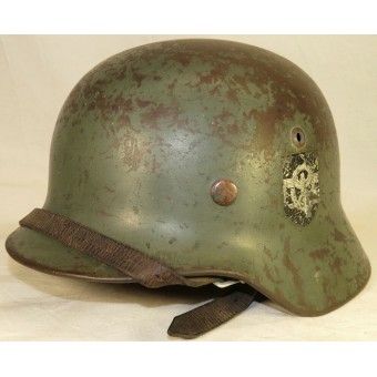 M35 dubbele decal wehrmacht helm, polizei opnieuw uitgegeven. Espenlaub militaria