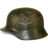SE 64, Luftwaffe ex double decal M 35 steel helmet
