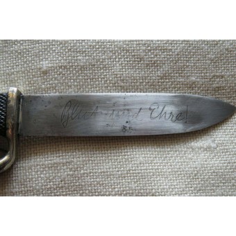 HJ Fahrtenmesser-camp knife with Blut und Ehre motto. Gottlieb Hammesfahr.. Espenlaub militaria