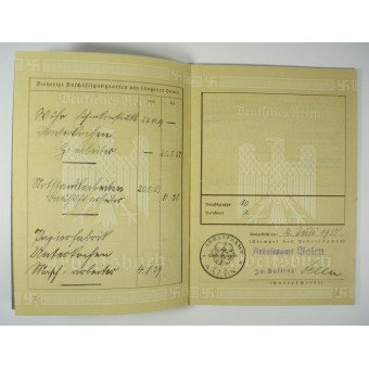 3. Reich Personalausweisbuch für Arbeitgeber. Espenlaub militaria