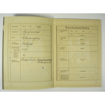 3:e rikets personliga ID-bok för arbetsgivaren. Espenlaub militaria