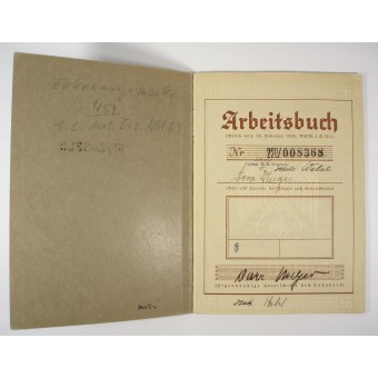 Deutsches Reich 3. valtakunnan henkilökohtainen henkilötodistus työnantajalle. Espenlaub militaria