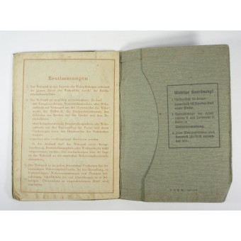 WW2-3rd Reich-sotilaat Wehrpass ID -kirja. Espenlaub militaria