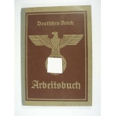 Libro di lavoro originale del Terzo Reich della seconda guerra mondiale per il datore di lavoro