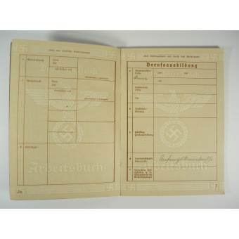 WW2 tercera originales Reich Arbeitsbook-libro para el empleador. Espenlaub militaria