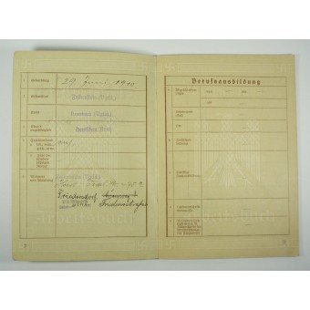 WW2 original 3. Reich Personalausweisbuch für Arbeitgeber. Espenlaub militaria
