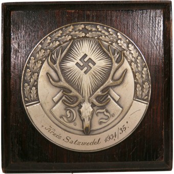 3ème Reich Association de chasse Deutsche Jägerschaft Plaque tir preis Salzwedel 1934 /35. Espenlaub militaria