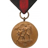 Medalj till minne av annekteringen av Sudetenlandet den 1 oktober 1938.