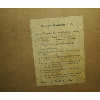 Kartonverpackung für 10 Dosen deutsches Dosenbrot für die Wehrmacht, Juni 1943. Espenlaub militaria