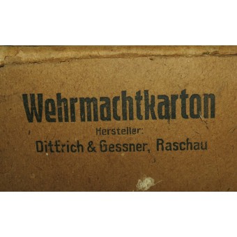 Kartonnen pakket voor 10 blikjes Duits ingeblikt brood voor de Wehrmacht, juni 1943. Espenlaub militaria