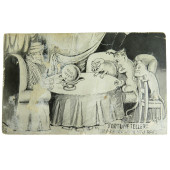 Anti-fascist postcard with caricature of Axis defeat