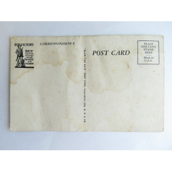 Антифашистская почтовая открытка с карикатурой на Гитлера. Espenlaub militaria