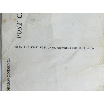 Anti-fascist postcard with caricature of Hitler and his allies. Espenlaub militaria