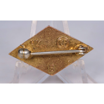 Gold Hitlerjugend membership badge, B-Ausgabe duplicate, RZM M1/120. Espenlaub militaria