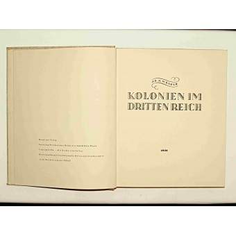 Colonie nel Terzo Reich, Volume 1. Dr. H.W. Bauer, 1936. Espenlaub militaria