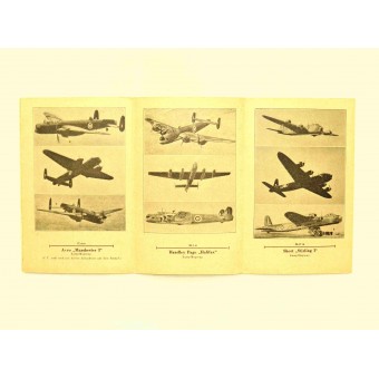 Складной буклет Службы идентификации самолетов- фронтовые самолёты Британии. Espenlaub militaria